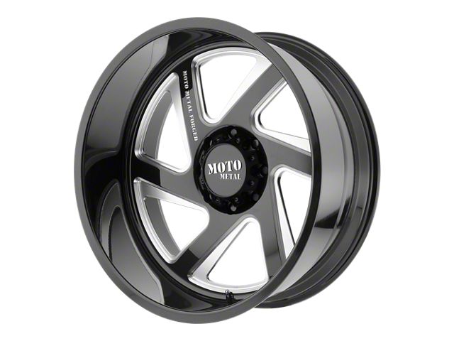 Moto Metal MO400 Gloss Black Milled 6-Lug Wheel; Driver Side; 22x14; -76mm Offset (17-24 Titan)