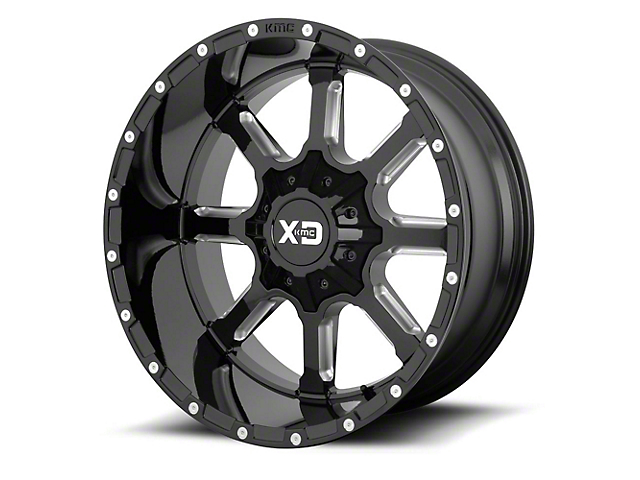 XD Mammoth Gloss Black Milled 6-Lug Wheel; 20x9; 0mm Offset (16-23 Tacoma)