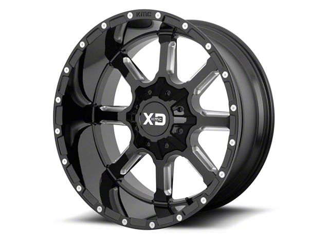 XD Mammoth Gloss Black Milled 6-Lug Wheel; 20x9; 0mm Offset (05-15 Tacoma)