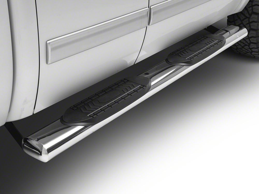 Barricade 6Inch Oval Straight End Running Boards; Stainless Steel (07