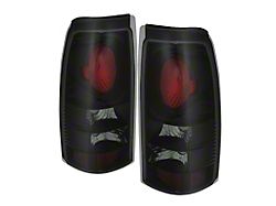 Euro Style Tail Lights; Black Housing; Smoked Lens (99-02 Silverado 1500 Fleetside)