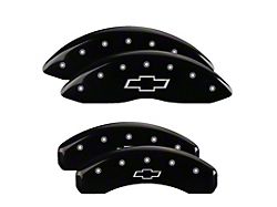 MGP Brake Caliper Covers with Bowtie Logo; Black; Front and Rear (99-06 Silverado 1500)
