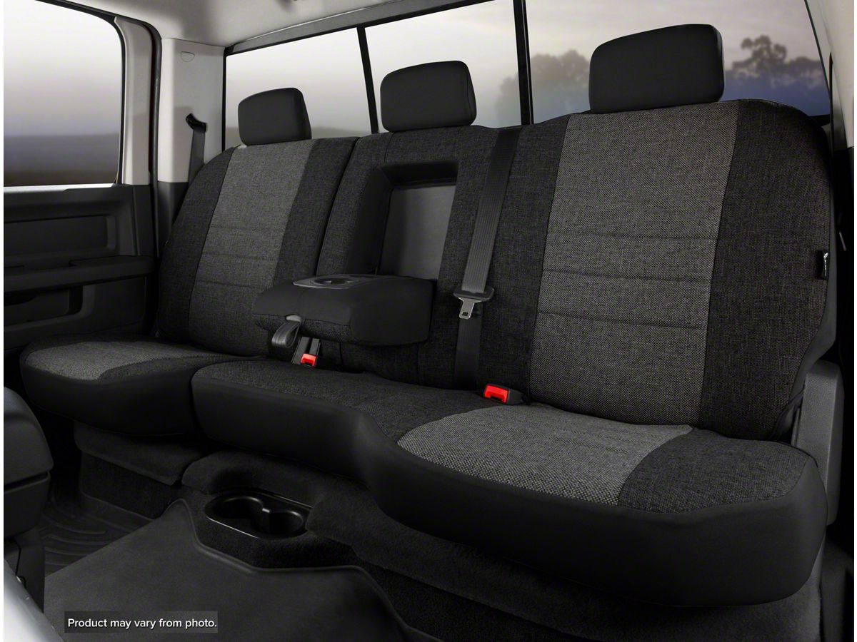 Fia Custom Fit Tweed Rear Seat Cover Charcoal 99 06 Silverado 1500 Extended Cab Crew Cab