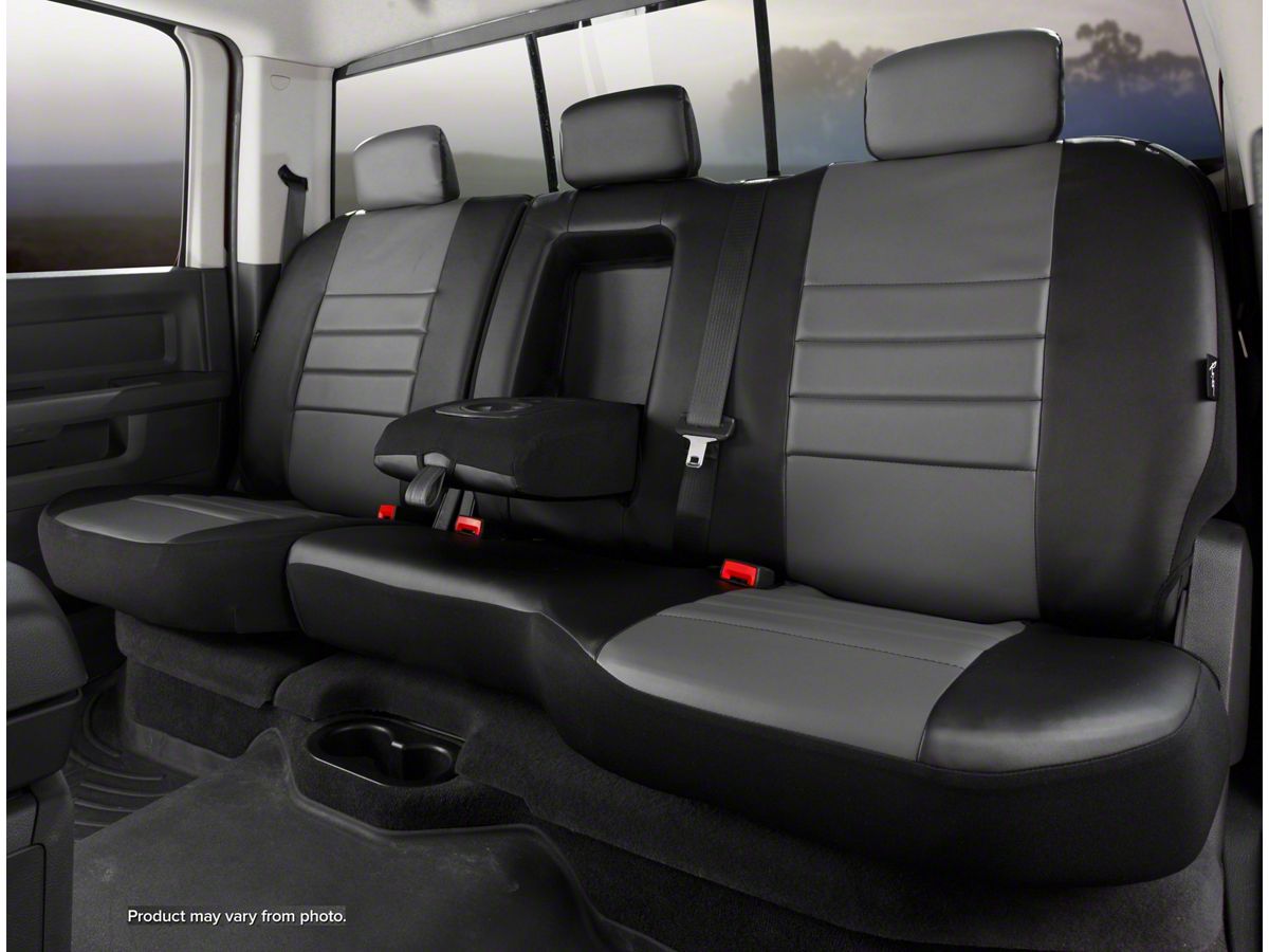 Fia Custom Fit Leatherlite Rear Seat Cover Gray 99 06 Silverado 1500 Extended Cab Crew Cab