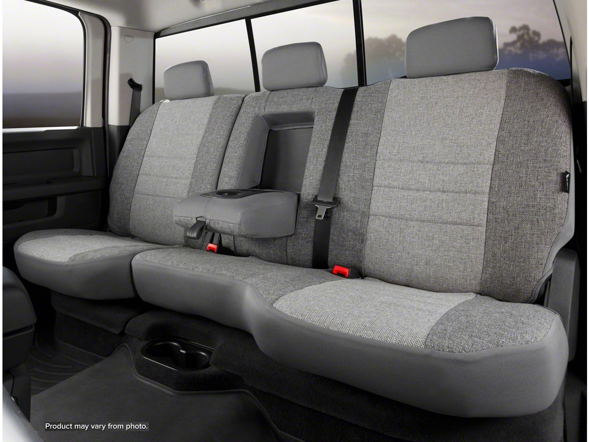 Fia Custom Fit Tweed Rear Seat Cover Gray 99 06 Silverado 1500 Extended Cab Crew Cab