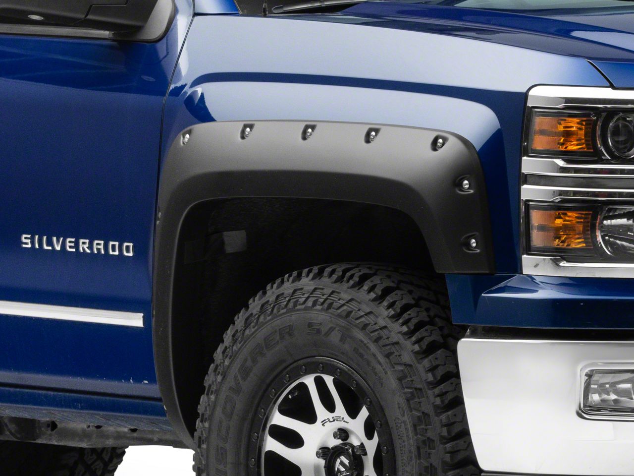 Rough Country Silverado 1500 Pocket Fender Flares; Unpainted S110487 ...