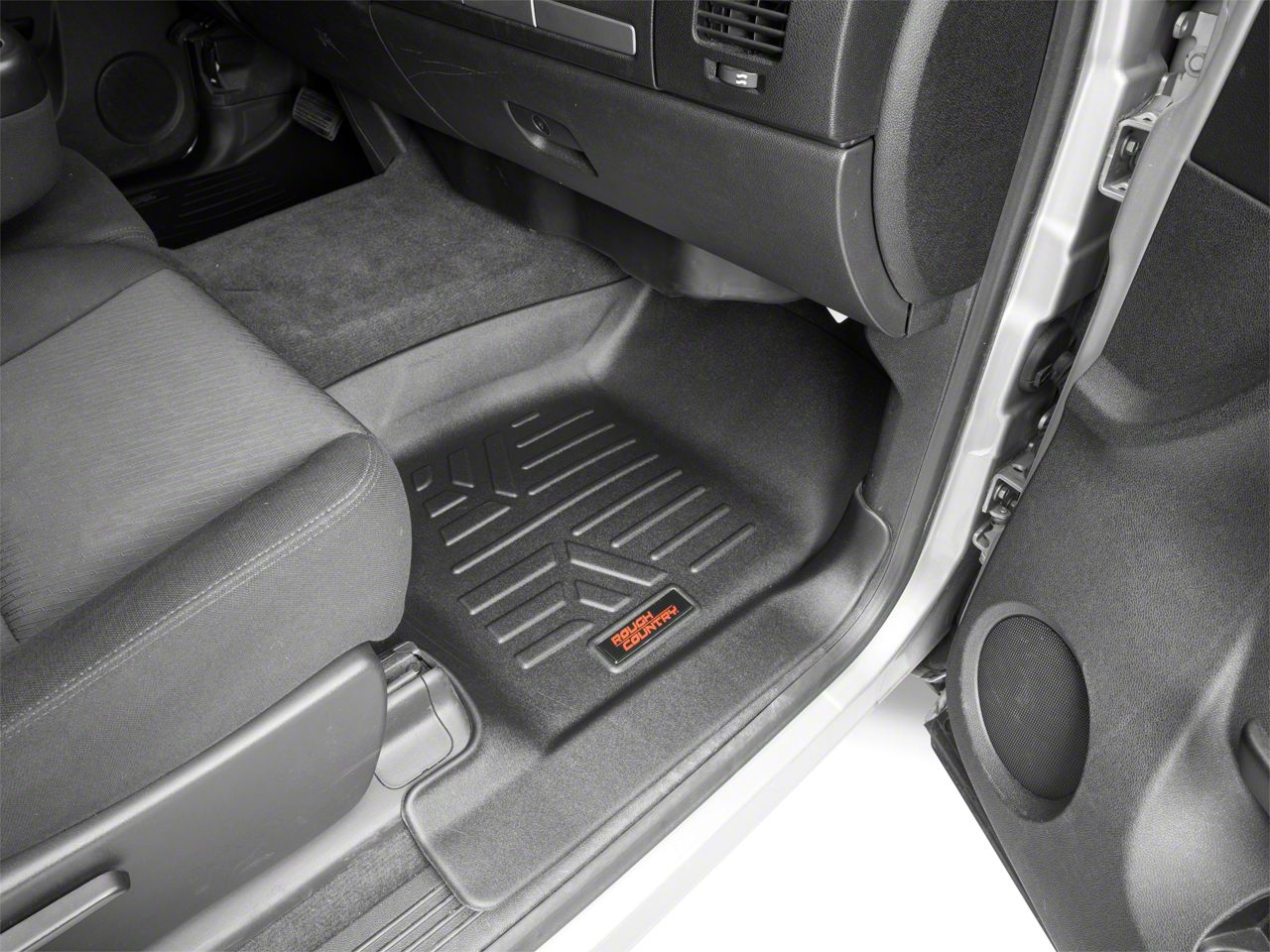 Rough Country Silverado Heavy Duty Front Rear Floor Mats Black