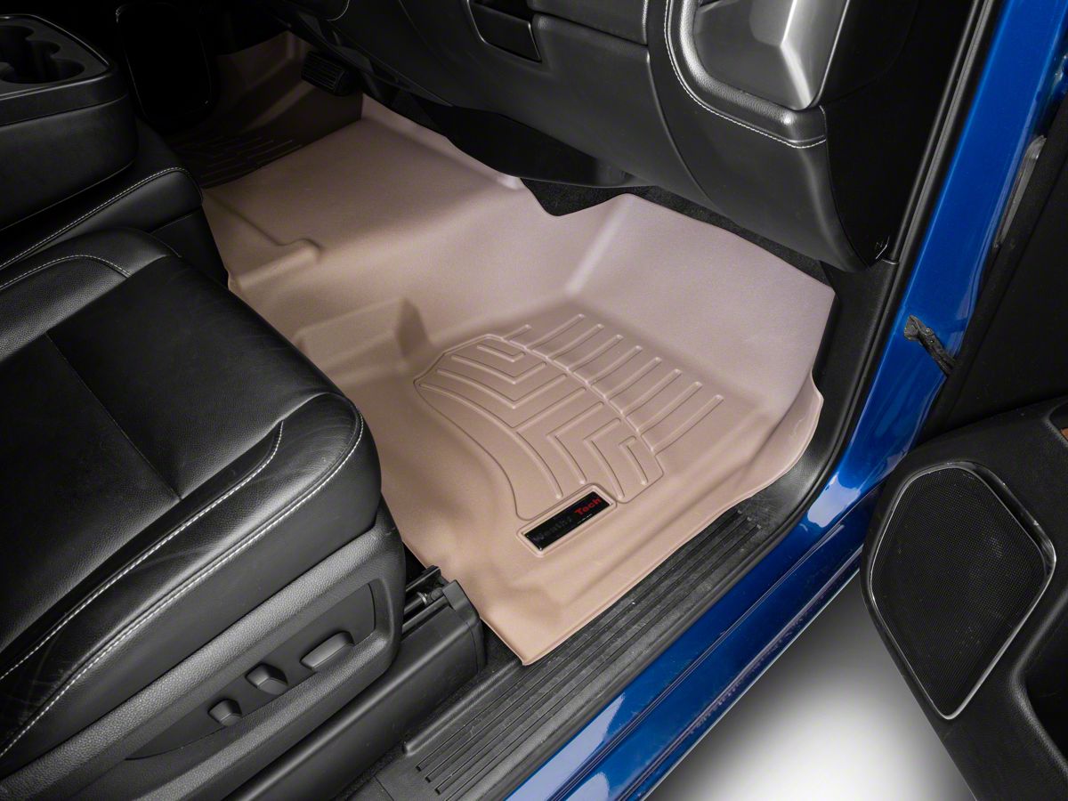 Weathertech Digitalfit Front Over The Hump Rear Floor Liners Tan 14 18 Silverado 1500 Double Cab