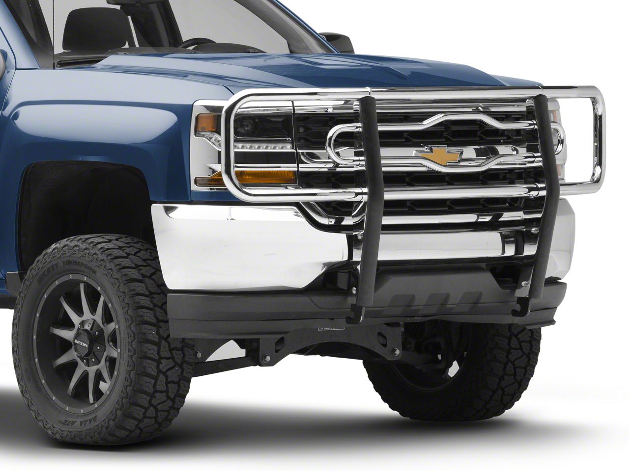 Silverado 1500 2-Inch Tubular Grille Guard; Chrome (14-18 Silverado 1500)