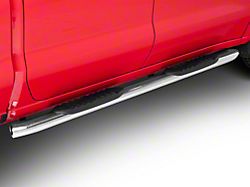RedRock 5-Inch Oval Bent End Side Step Bars; Stainless Steel (19-22 Silverado 1500 Crew Cab)