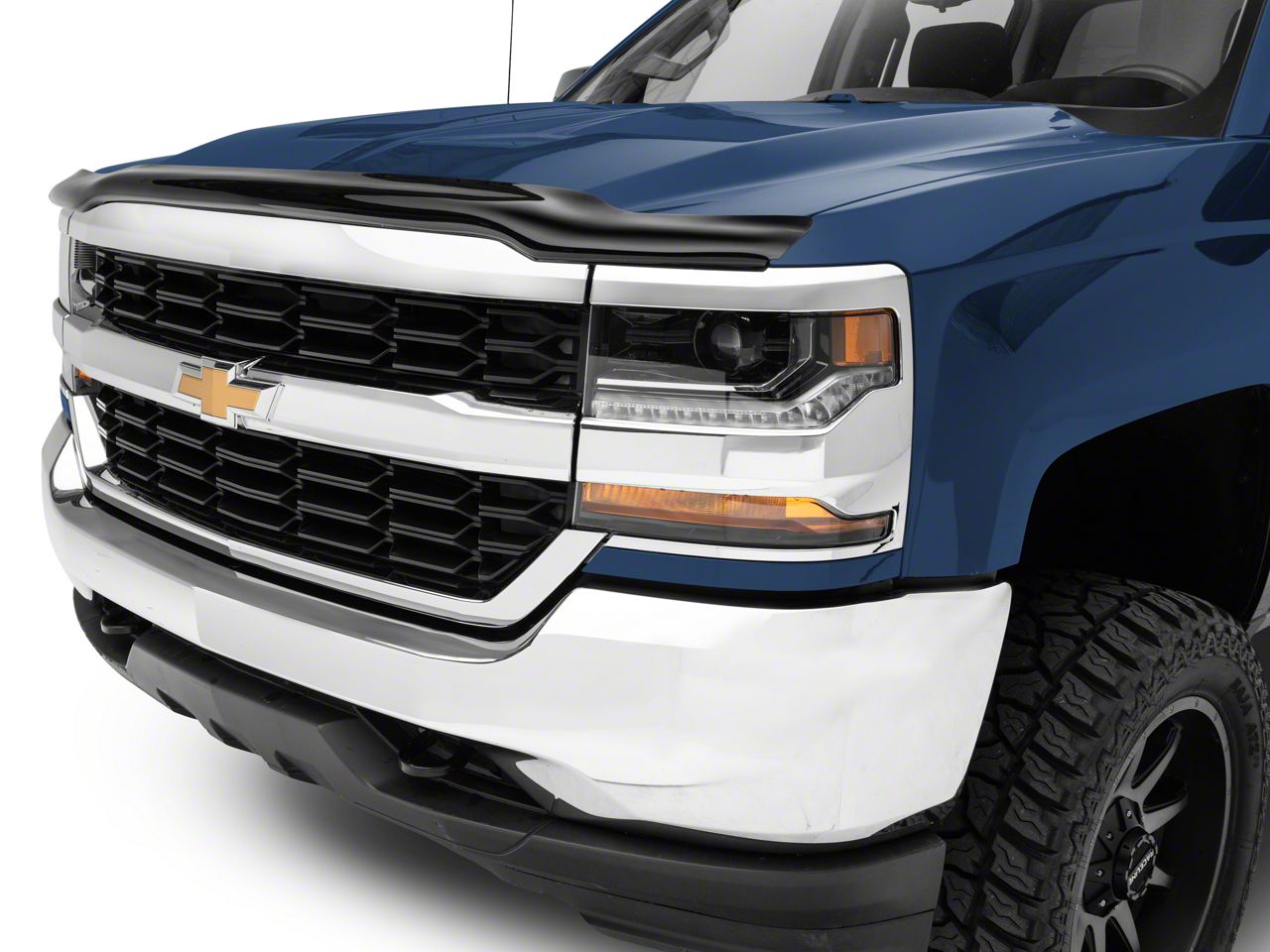 RedRock Silverado 1500 Bug Hood Deflector; Smoked S112354 (16-18 ...