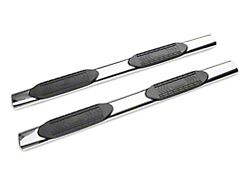 RedRock 6-Inch Oval Straight End Side Step Bars; Stainless Steel (19-22 Silverado 1500 Double Cab)