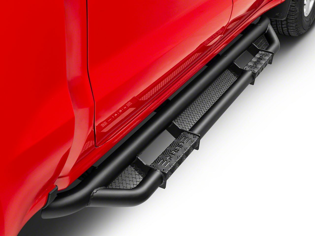 RBP RX-3 Cab Length Side Step Bars; Black (19-22 Silverado 1500 Crew Cab)