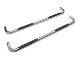 RedRock 4-Inch Oval Bent End Side Step Bars; Stainless Steel (19-24 Silverado 1500 Double Cab)