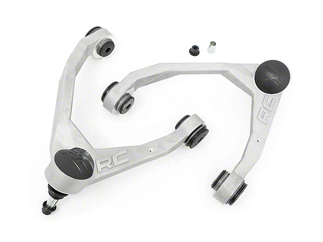 Rough Country Forged Upper Control Arms for 2.50 to 3.50 or 7-Inch Lift; Bare Aluminum (07-16 Silverado 1500 w/ Stock Cast Aluminum or Stock Cast Steel Control Arms)