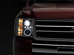 Raxiom LED Halo Projector Headlights; Chrome Housing; Clear Lens (07-13 Silverado 1500)
