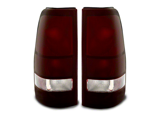 Axial Tail Lights; Black Housing; Midnight Red Lens (99-02 Silverado 1500 Fleetside)