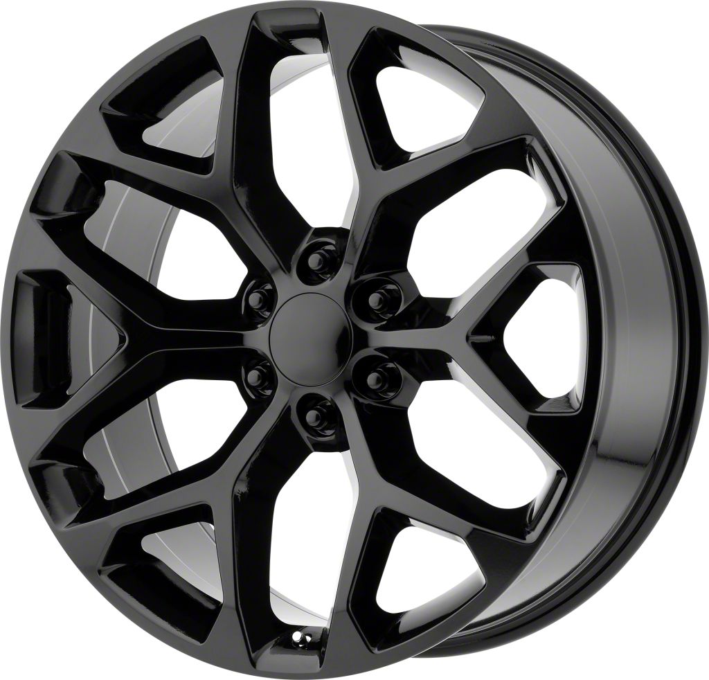 Sierra 1500 Sierra Snowflake Style Gloss Black 6 Lug Wheel x9 24mm Offset 19 21 Sierra 1500