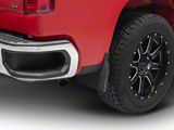 GM Rear Splash Guards with Bowtie Logo; Black (19-26 Silverado 1500)