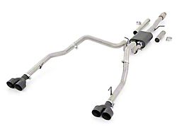 Rough Country Dual Exhaust System with Black Tips; Rear Exit (19-22 5.3L Silverado 1500 w/ Factory Dual Exhaust)