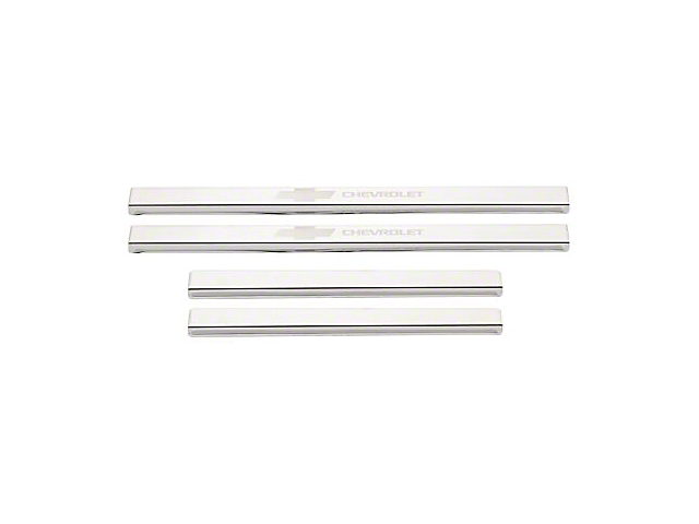 Putco Stainless Steel Door Sills with Bow Tie Etching (19-22 Silverado 1500 Crew Cab)
