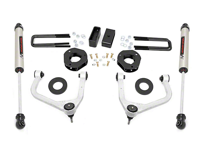 Rough Country 3.50-Inch Suspension Lift Kit with Upper Control Arms and V2 Monotube Shocks (19-23 Sierra 1500 Crew Cab w/ 5.80-Foot Short Box, Excluding AT4 & Denali)