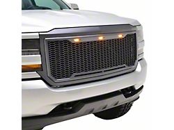 Impulse Upper Replacement Grille with Amber LED Lights; Charcoal Gray (16-18 Silverado 1500)