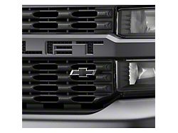 GM Front Bowtie Emblem; Black and Chrome (19-22 Silverado 1500 Custom, Custom Trail Boss, WT)