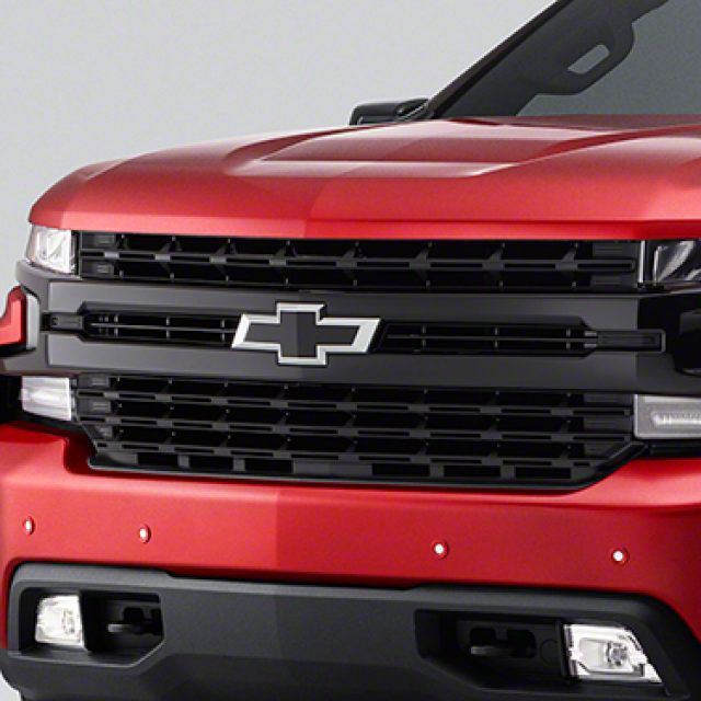 GM Silverado 1500 LT Trail Boss Upper Replacement Grille; Black ...