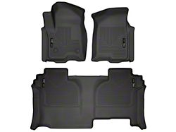 Husky WeatherBeater Front and Second Seat Floor Liners; Black (19-22 Silverado 1500 Double Cab)