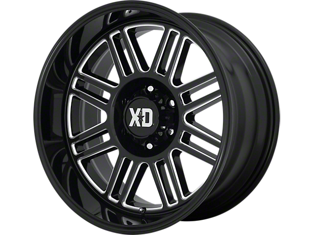 XD Cage Gloss Black Milled 6-Lug Wheel; 22x10; -18mm Offset (21-23 Bronco, Excluding Raptor)