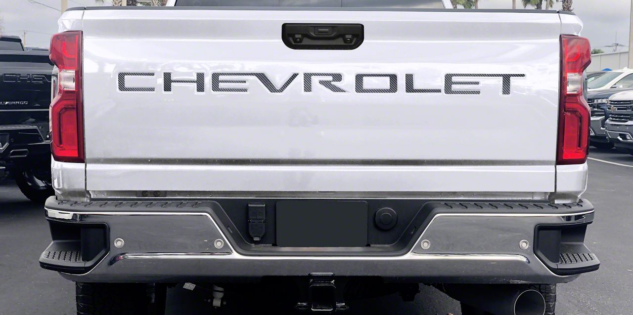 Silverado 1500 Tailgate Insert Letters; Raw Carbon Fiber (19-22 ...