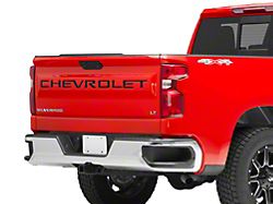 Tailgate Insert Letters; Gloss Black with Red Outline (19-22 Silverado 1500)