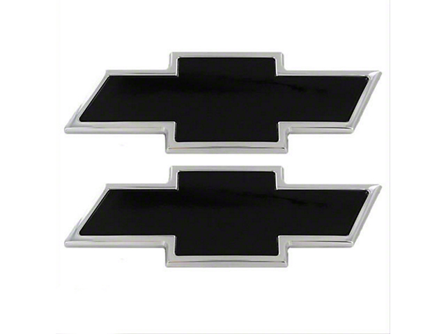 Chevy Bowtie Grille and Tailgate Emblems; Chrome and Black (14-15 Silverado 1500)