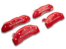MGP Red Caliper Covers with Silverado Logo; Front and Rear (19-22 Silverado 1500)