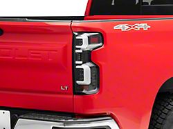 LED Tail Lights; Black Housing; Clear Lens (19-23 Silverado 1500 w/ Factory Halogen Tail Lights)