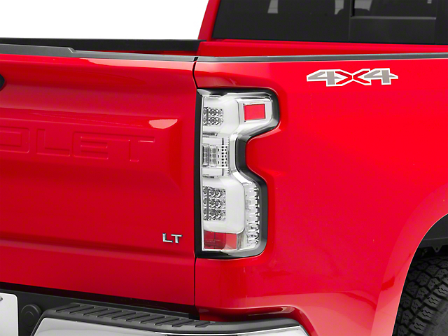 LED Tail Lights; Chrome Housing; Clear Lens (19-22 Silverado 1500 w/ Factory Halogen Tail Lights)