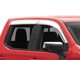 Ventvisor Window Deflectors; Front and Rear; Chrome (19-26 Silverado 1500 Crew Cab)