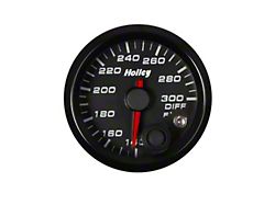 Holley Performance 2-1/16-Inch Analog Style Differential Temperature Gauge; Black (Universal; Some Adaptation May Be Required)