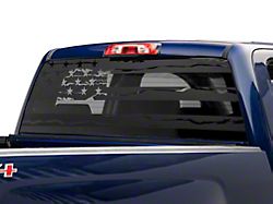SEC10 Full Window Distressed American Flag Decal; Matte Black (99-26 Silverado 1500)