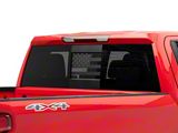 SEC10 Middle Window American Flag Decal; Matte Black (99-26 Silverado 1500)