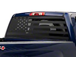 SEC10 Full Window American Flag Decal; Matte Black (99-22 Silverado 1500)
