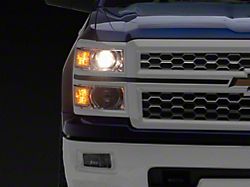 OE Style Projector Headlights; Chrome Housing; Clear Lens (14-15 Silverado 1500)