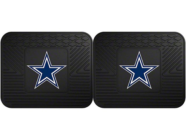 Molded Rear Floor Mats with Dallas Cowboys Logo (Universal; Some Adaptation May Be Required)