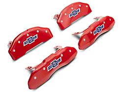 MGP Red Caliper Covers with 100 Anniversary Logo; Front and Rear (19-22 Silverado 1500)