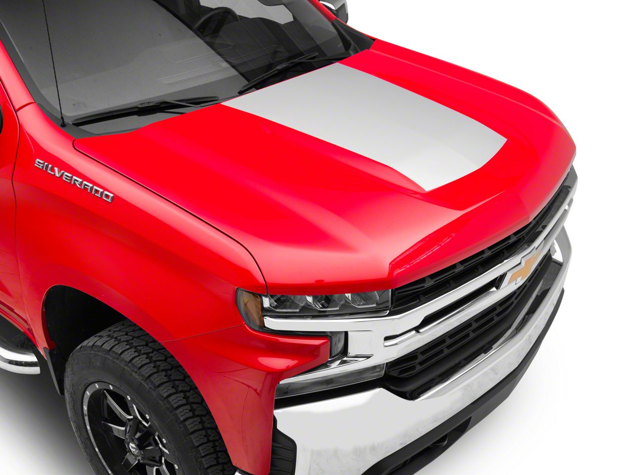 SEC10 Silverado 1500 Hood Decal; Silver S118565 (19-22 Silverado 1500 ...