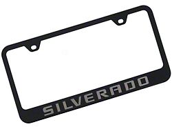 Silverado License Plate Frame; Black (Universal; Some Adaptation May Be Required)