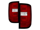 Light Bar LED Tail Lights; Chrome Housing; Red/Clear Lens (16-18 Silverado 1500 w/ Factory LED Tail Lights)