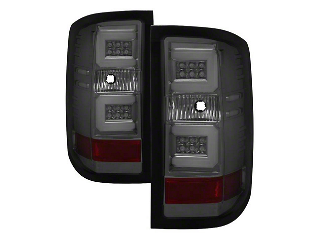 Light Bar LED Tail Lights; Black Housing; Smoked Lens (16-19 Silverado 2500 HD w/ Factory LED Tail Lights)