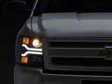 Signature Series Version 3 LED DRL Projector Headlights; Black (07-14 Silverado 2500 HD)